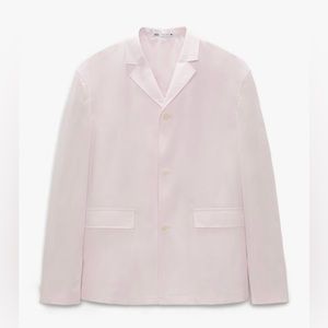 NEW Zara Mens Pastel Pink Poplin Suit Jacket